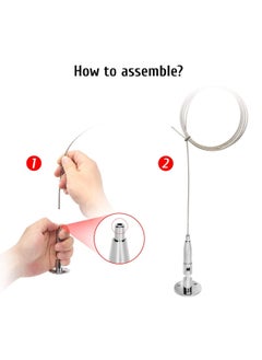 Y&D Kids Art Hanging Wire Organizer with 30 Clips 2 Pcs Adjustable Project Wall Display 6.5 ft Long Stainless Steel Rustless Cable for Tapestry Crafts Decor Picture Kit  - Image 2