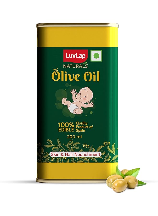 Luvlap Luv Lap Naturals Baby Body Massage Olive Oil Spanish Premium Olive Oil Enhances Bone & Muscle Strength 200 Ml - Image 1