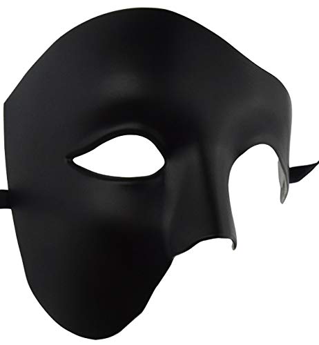 KEFAN Mens Mask Masquerade Mask Phantom of The Opera Half Face Mask Black - Image 5
