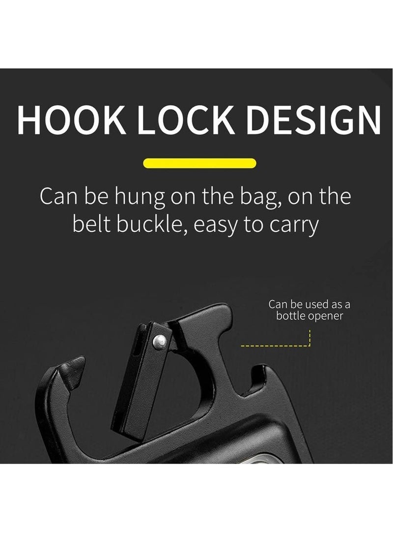 Mini Flash Light with Ultra Bright, Rechargeable Cup and Portable Keychain Key with Fold Support, Bottle Open and Magnetic Base, Suitable for Camping, Hunting, Walking, Black - Image 4