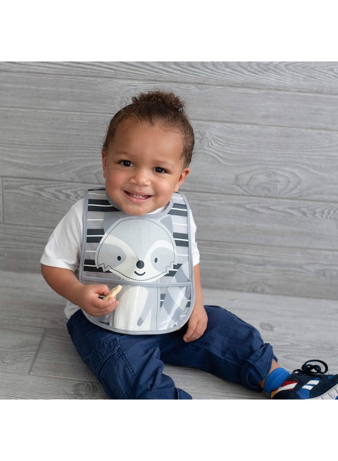 Neat Solutions 2 Pack Water Resistant Toddler Bib Set - Bear & Raccoon, Multi - Image 2