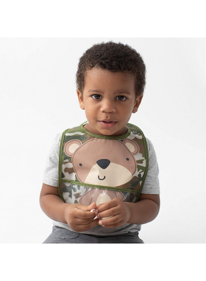 Neat Solutions 2 Pack Water Resistant Toddler Bib Set - Bear & Raccoon, Multi - Image 5
