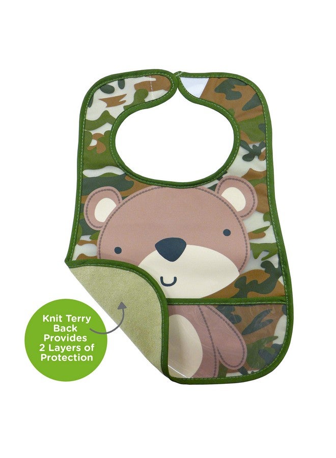 Neat Solutions 2 Pack Water Resistant Toddler Bib Set - Bear & Raccoon, Multi - Image 4