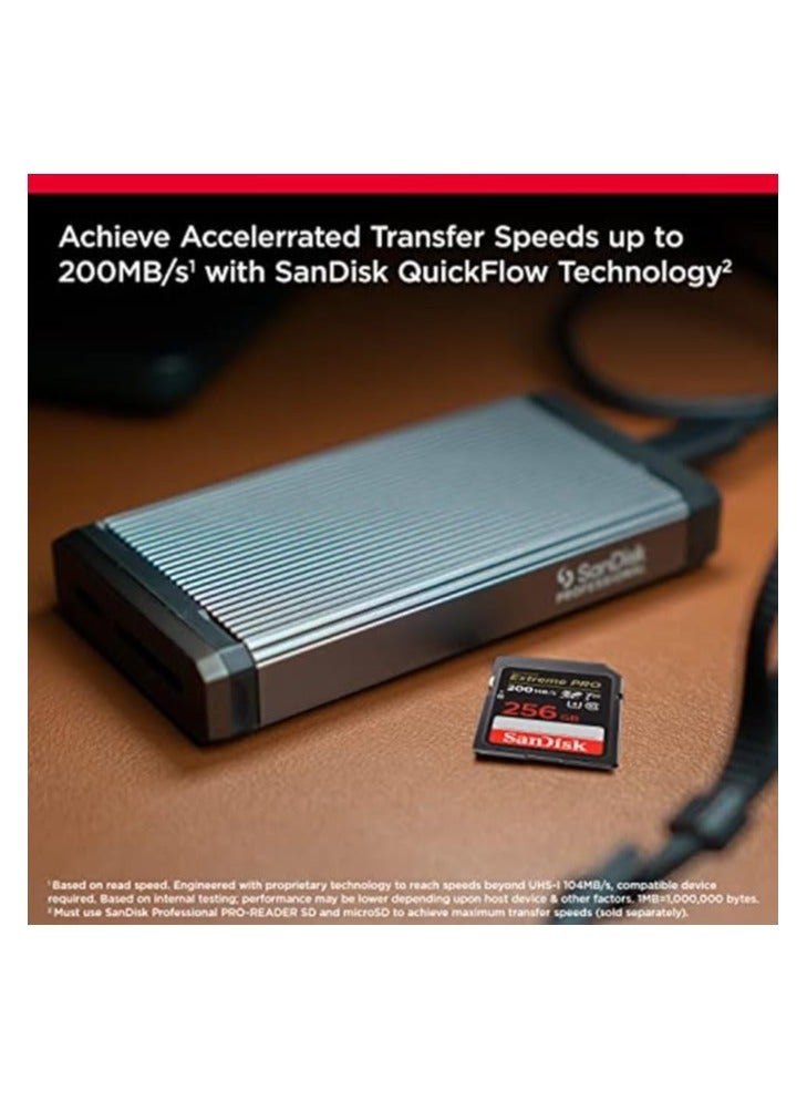 sandisk Extreme Pro SDXC card + RescuePRO Deluxe, up to 200MB/s, UHS I, Class 10, U3, V30 SDSDXXD 256G GN4IN, Black - Image 4