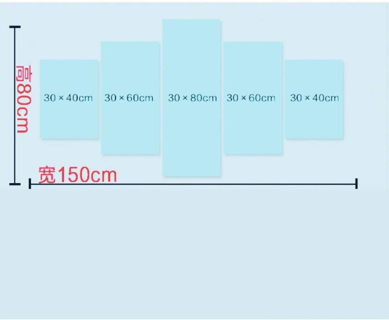 BPA لوحة قماشية BPA 5 برشلونة 10 ميسي ملصقات نجوم كرة القدم 5 قطع فنون الجدران طباعة رياضية صورة ديكور غرفة الأطفال لوحة على قماش - Image 4