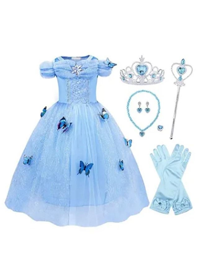 Adorable Princess Cosplay Fancy Party Dress Costume Set With Accessories Kit 