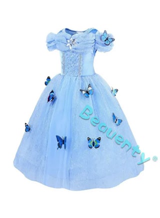bill clinton epstein blue dress LuLu BeBe Girls Dana Dress - Embroidered Princesses - Blue