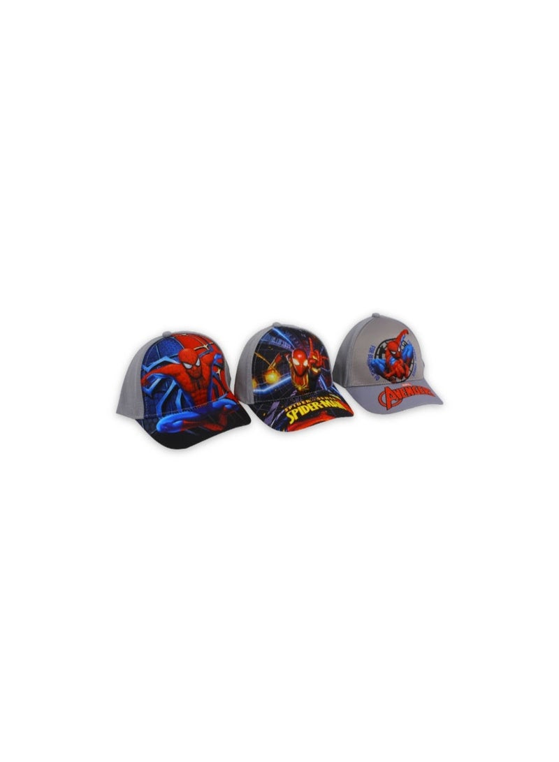 Boys Cap – Grey with Spider-Man Print - Image 1
