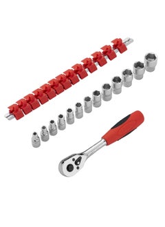 Jetech Jetech 14 Pieces 1/4’’ Drive Metric Ratchet Socket Wrench Set with Quick Release Spanner, Cr-V Steel, Metric Sockets Size 4mm-14mm - with Storage Rack  - Image 1