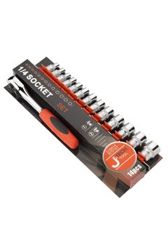 Jetech Jetech 14 Pieces 1/4’’ Drive Metric Ratchet Socket Wrench Set with Quick Release Spanner, Cr-V Steel, Metric Sockets Size 4mm-14mm - with Storage Rack  - Image 5