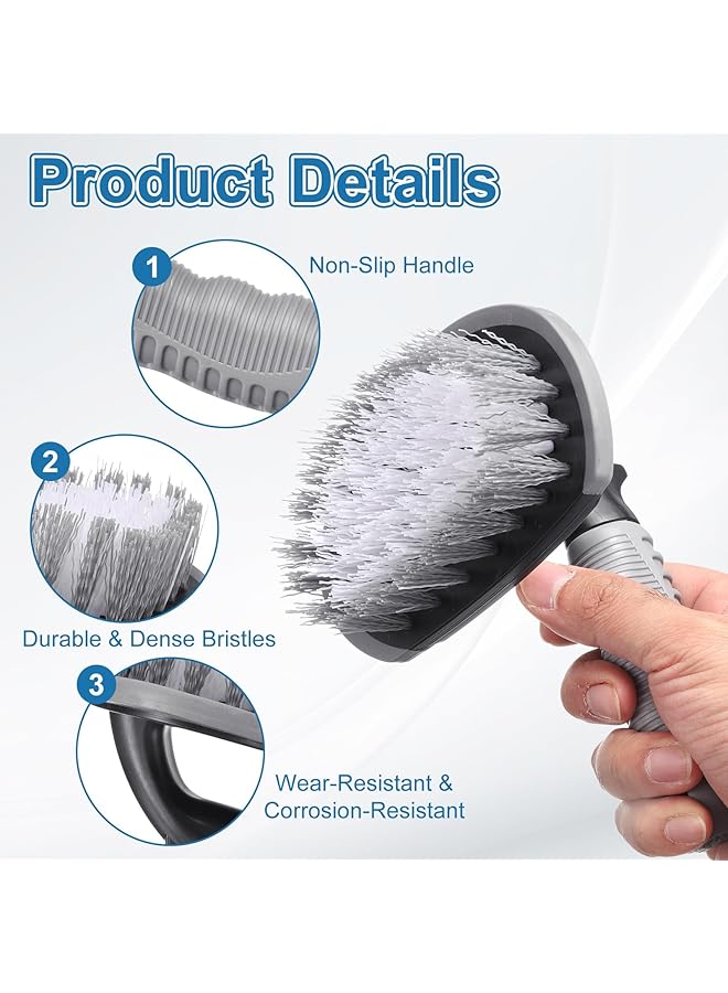 KASTWAVE Wheel & Tire Brush Cleaner For Car, Wash Brush Auto Tire Cleaner With T-Handle For Car Detailing Scrubbing Tools - Image 3