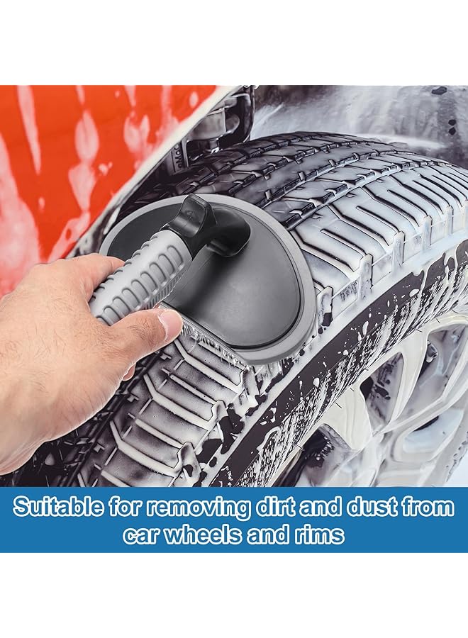 KASTWAVE Wheel & Tire Brush Cleaner For Car, Wash Brush Auto Tire Cleaner With T-Handle For Car Detailing Scrubbing Tools - Image 5