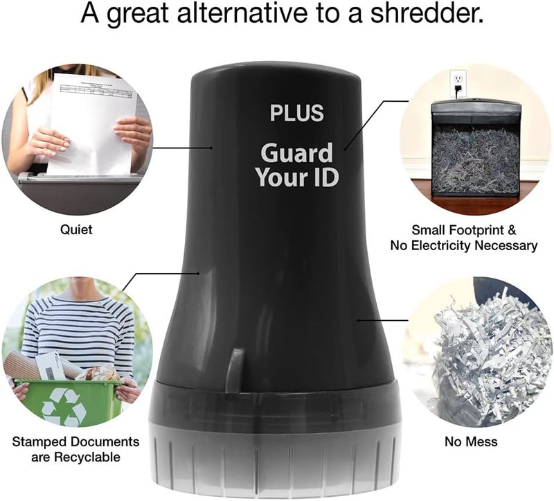 Plus Guard Your ID Wide Advanced Roller 2.0 Identity Theft Prevention Security Stamp Black - Image 3