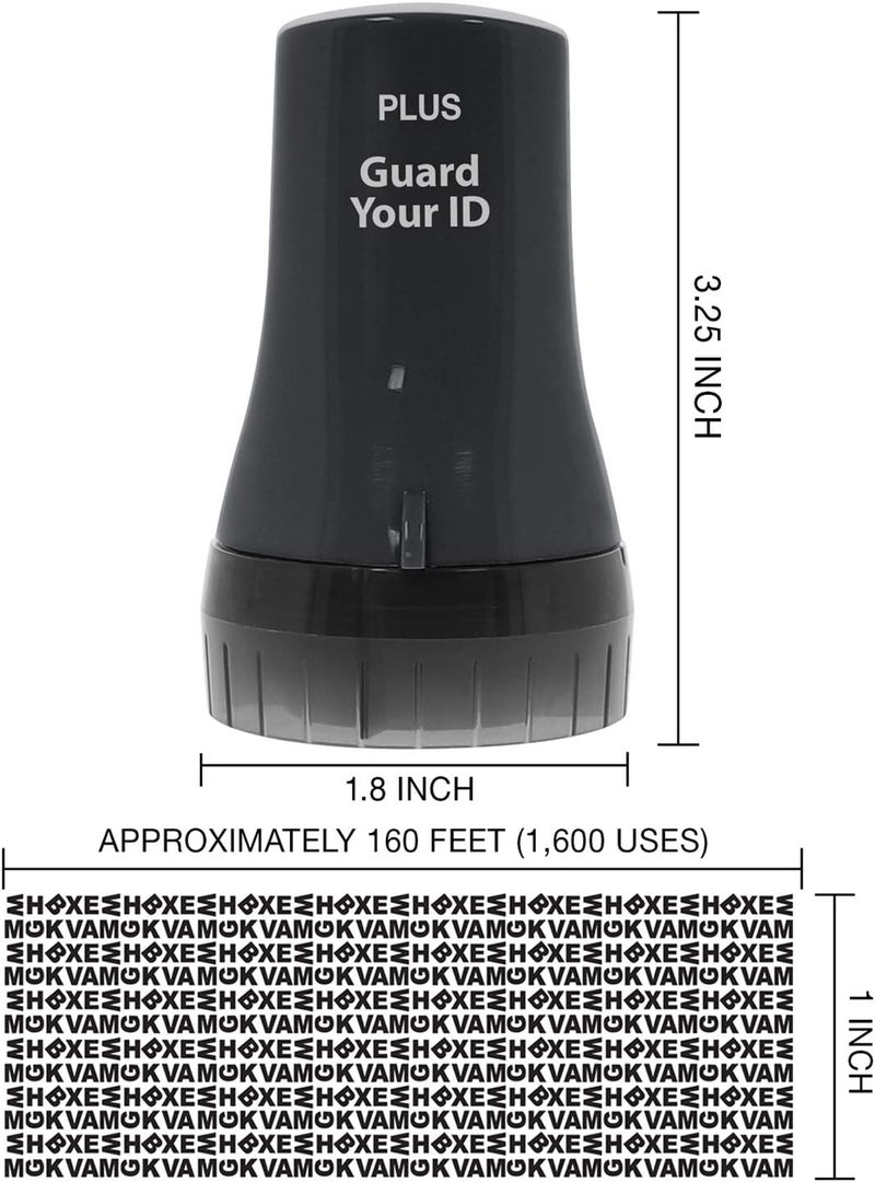 Plus Guard Your ID Wide Advanced Roller 2.0 Identity Theft Prevention Security Stamp Black - Image 4
