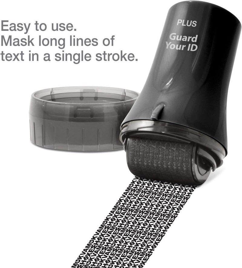 Plus Guard Your ID Wide Advanced Roller 2.0 Identity Theft Prevention Security Stamp Black - Image 5