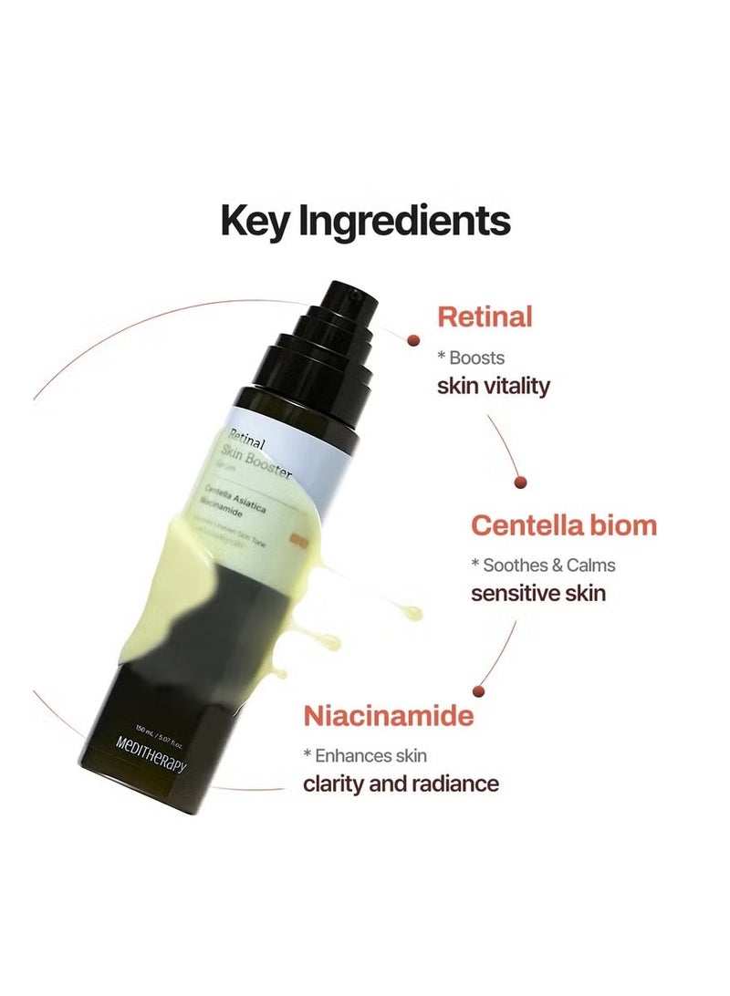 MEDITHERAPY Retinal Skin Booster Serum 5.07 Fl. Oz for Beginner & Sensitive Skin - Advanced Retinol Serum for Face and Body - Vegan Retinaldehyde Facial Serum for Uneven Skin Tone & Fine Lines - Image 5