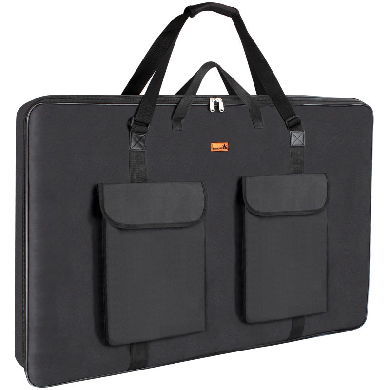 TreochtFUN Art Portfolio Case 24 X 36, Portfolio Bag Soft Water Resistant Fabric Carrying Case with Tote & Strap,A1 Folder For Artwork Storage For Large Poster Board Drawing Supplies (black) - Image 1