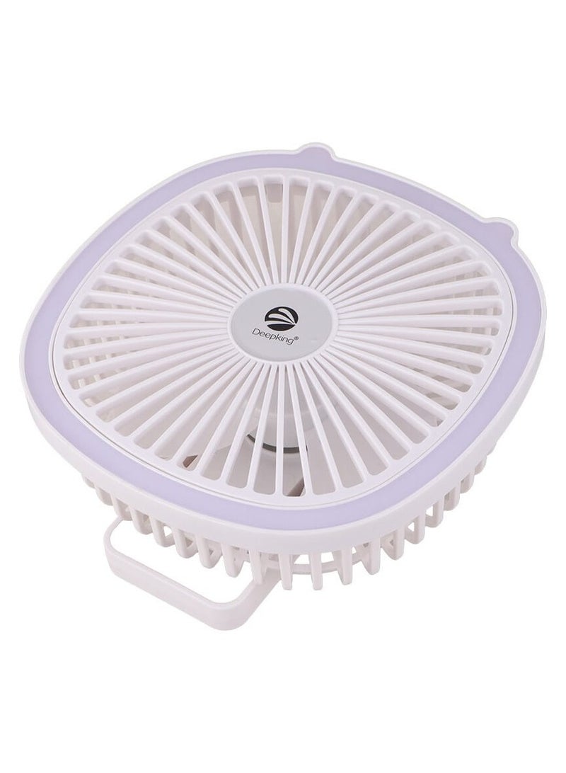 Deepking Model DK-126 – 8” Compact Rechargeable Electric Fan with Integrated LED Light – 1500mAh Battery, 3.5W Power Output, and Low Noise Cooling Solution for Emergency, Travel, and Daily Comfort - Image 1