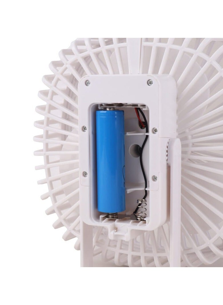 Deepking Model DK-126 – 8” Compact Rechargeable Electric Fan with Integrated LED Light – 1500mAh Battery, 3.5W Power Output, and Low Noise Cooling Solution for Emergency, Travel, and Daily Comfort - Image 3