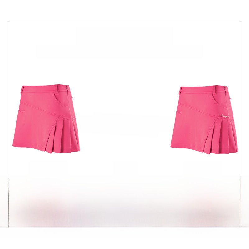 Generic Summer Golf Skirt with Built-in Shorts Red  - Image 5