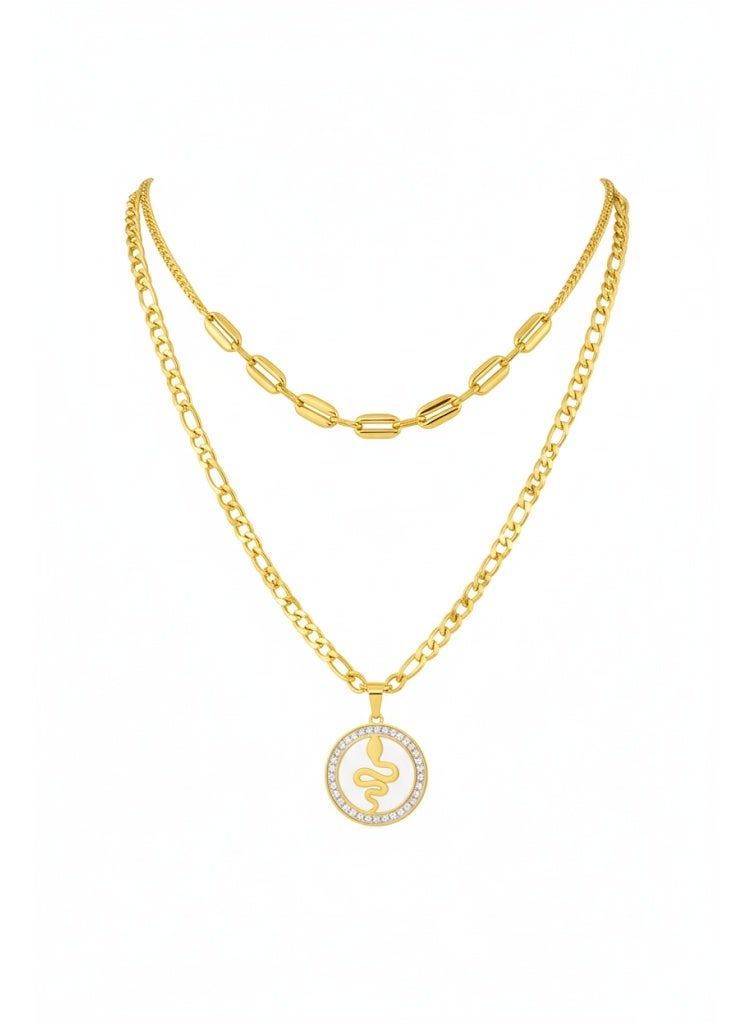 فلافي سلسلة حريمي طبقات بدلاية ثعبان ملفوف مرصعة بالكريستال – تصميم أنيق - Image 3