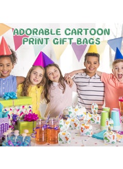 Zibuyu ZIBUYU® 50pcs Gift Bags Token Gift Wrapping Bags Christmas Gift Bags Cartoon Dinosaur Printed Candy Bags for Kids Treat Bags Party Favor Bags for Birthday Gift, Christmas Gift, Token Gift 14x23cm  - Image 3