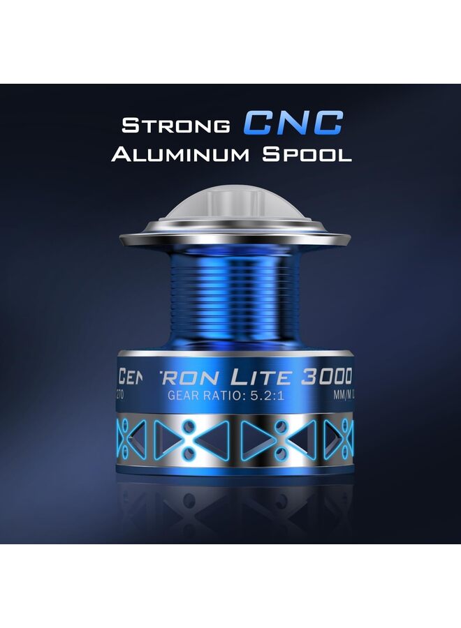 LAMAY Spinning Reels, Size 500 is Perfect for Ice Fishing, Up to 17.5Lbs Max Drag, 5.2:1 Gear Ratio, Ultra Smooth Powerful, CNC Aluminum Spool, 9+1 BB Light Weight(3000) - Image 3