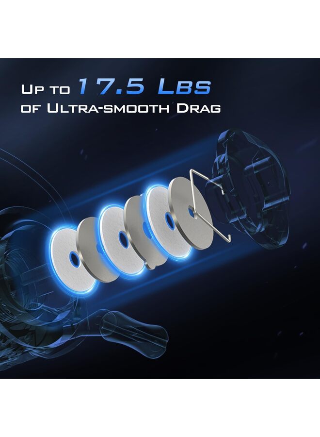 LAMAY Spinning Reels, Size 500 is Perfect for Ice Fishing, Up to 17.5Lbs Max Drag, 5.2:1 Gear Ratio, Ultra Smooth Powerful, CNC Aluminum Spool, 9+1 BB Light Weight(3000) - Image 4