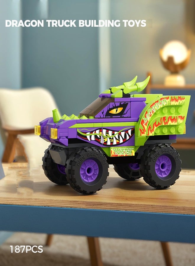 Moizoe City Dragon Truck Off-Road Building Toys, Creative Birthday Gift Idea Halloween, Monster Truck Fun Toys Building Blocks (187PCS) - Image 2