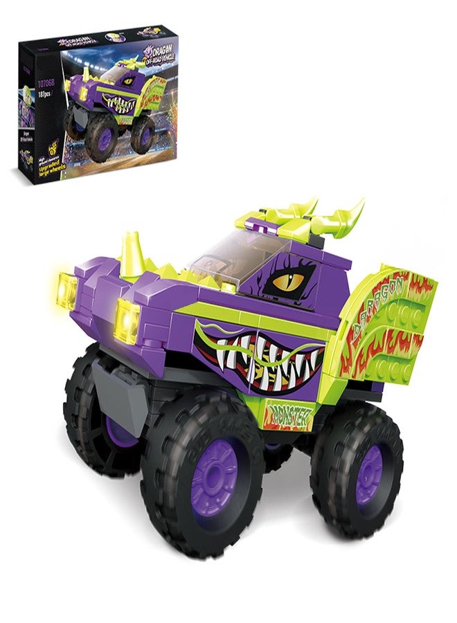 Moizoe City Dragon Truck Off-Road Building Toys, Creative Birthday Gift Idea Halloween, Monster Truck Fun Toys Building Blocks (187PCS) - Image 1