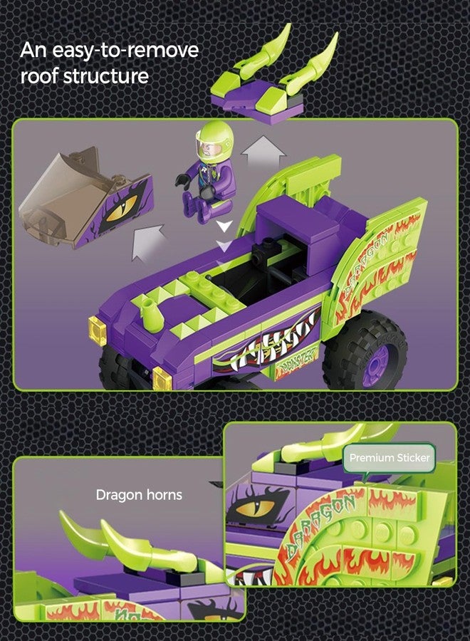 Moizoe City Dragon Truck Off-Road Building Toys, Creative Birthday Gift Idea Halloween, Monster Truck Fun Toys Building Blocks (187PCS) - Image 4