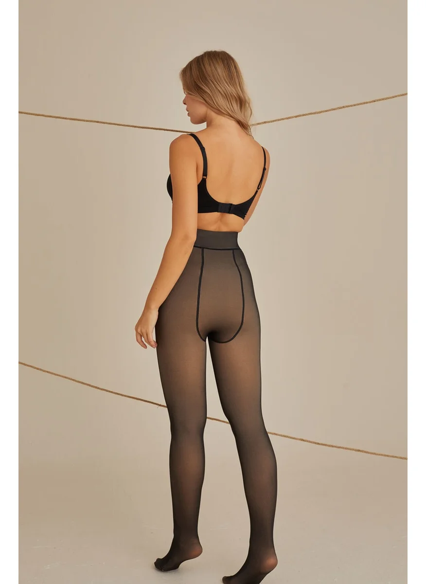 إن بي بي Black Plush Inner Surface Thermal Pantyhose