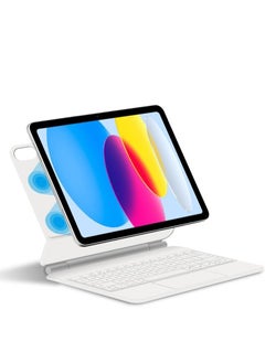Magnetic Floating Wireless Keyboard Case for iPad Mini 7 A17 Pro, iPad Mini 7th/6th Generation (2024/2021), Bluetooth Keyboard with Multi-Touch Trackpad (white)