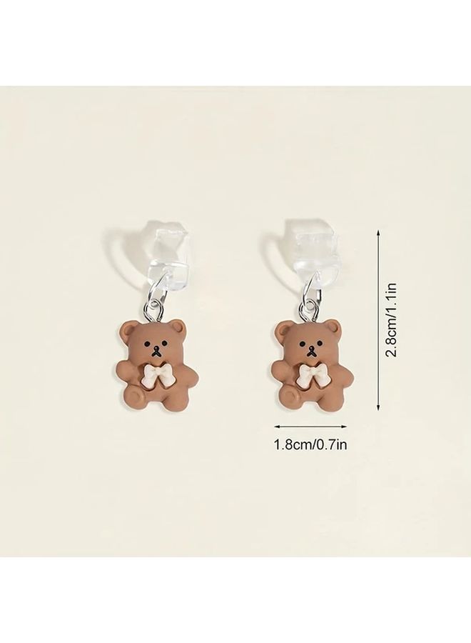 Beige Type C Bear Pendant Phone Dust Plug Universal Data Cable Charging Port Cover - Image 4