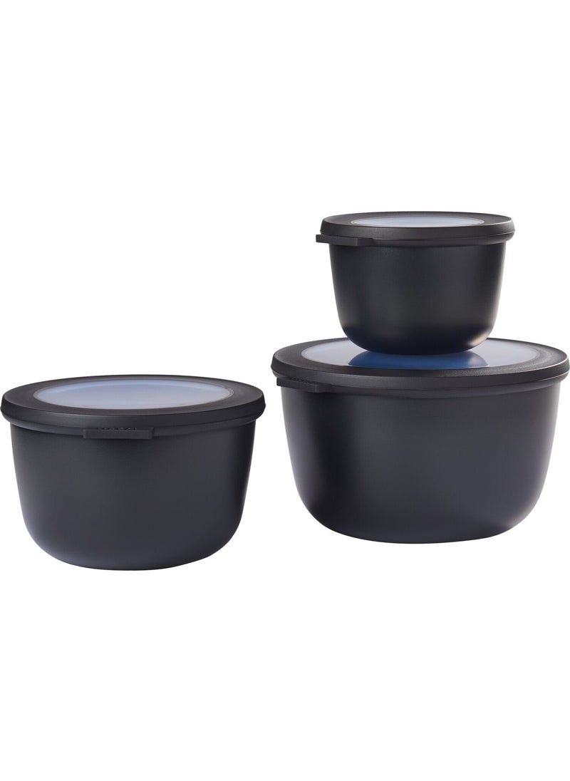 Mepal Set Cirqula Round 3 Storage Container Pcs Ml - Nordic Black  - Image 1