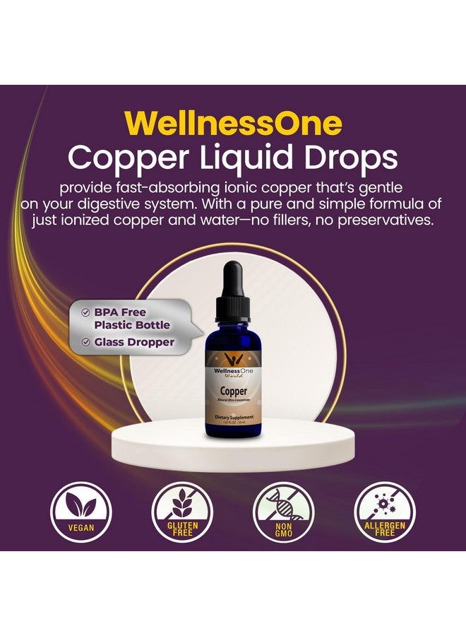 WellnessOne Liquid Copper Supplements - Bone Health & Immune Support Supplement - Copper Supplement Drops for Blood Cell Production & Collagen Formation for Kids, Men & Women - 1.67 fl oz - Image 4