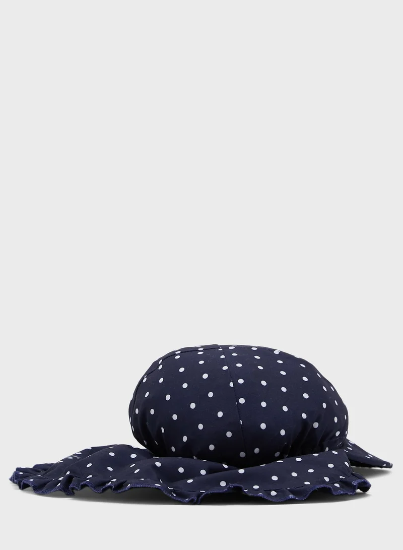 JoJo Maman Bebe Kids Frilly Flap Sun Hat