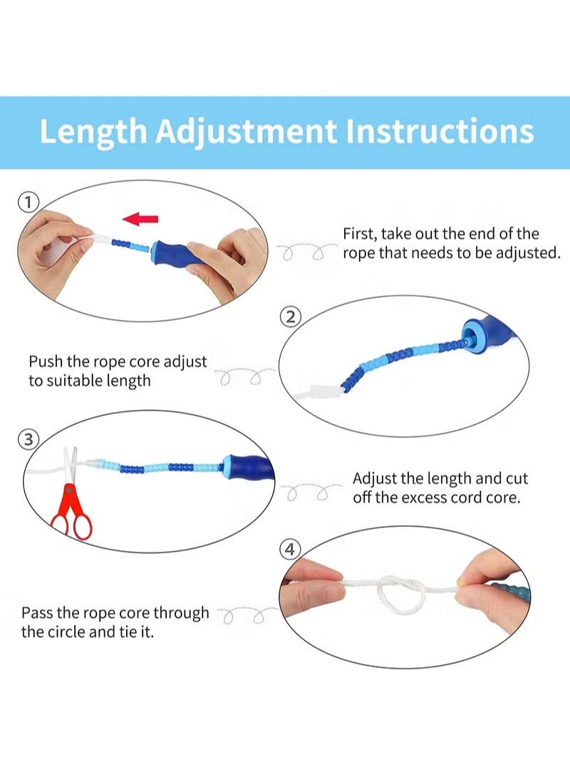 المؤسس حبل قفز مكون من 3 قطع، حبل قفز ناعم مجزأ غير متشابك بطول قابل للتعديل، حبل قفز للياقة البدنية للأطفال والرجال والنساء لفقدان الوزن - Image 3