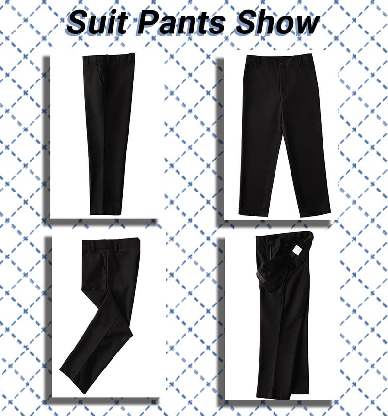 Yavakoor Boys Suit for Big Boy 4 Piece Blazer Pants Shirt and Bowtie Black Tuxedo Size 12 - Image 5