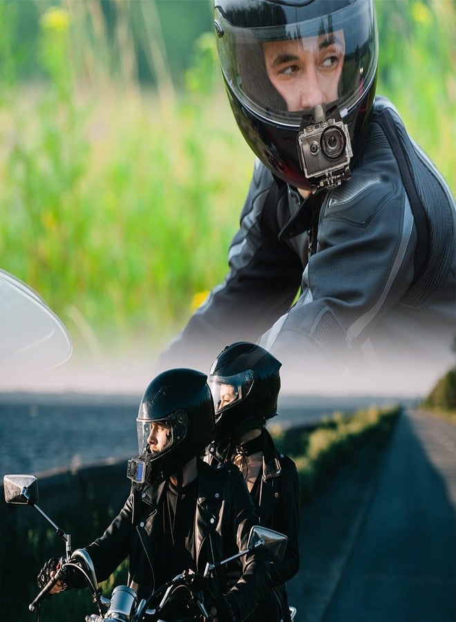 حزام خوذة الدراجة النارية EMNIMQ، حامل أمامي كامل الوجه للذقن لكاميرا GoPro Hero/Yi/DJI الرياضية (أسود) - Image 5