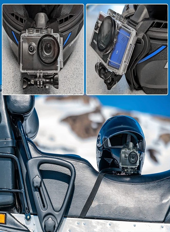 حزام خوذة الدراجة النارية EMNIMQ، حامل أمامي كامل الوجه للذقن لكاميرا GoPro Hero/Yi/DJI الرياضية (أسود) - Image 4