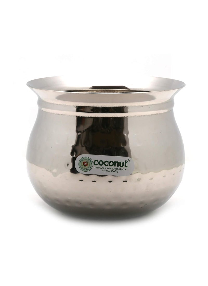 Coconut Coconut Stainless Steel - Cookware/Oreo Hammered Handi -1 Unit - Capacity - 1850 ML 