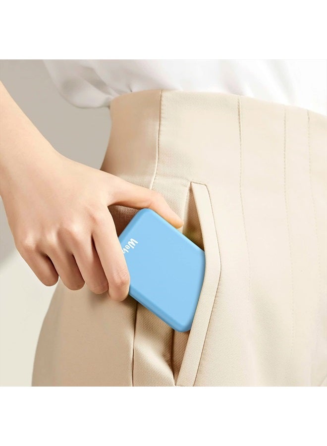 wobsion Rechargeable Travel Mirror,1x/3x Magnification Compact Mirror,3 Color Lights Pocket Mirror,Dimmable Portable Makeup Mirror,400mah,Small Mirror for Purse,Gifts,Blue - Image 2