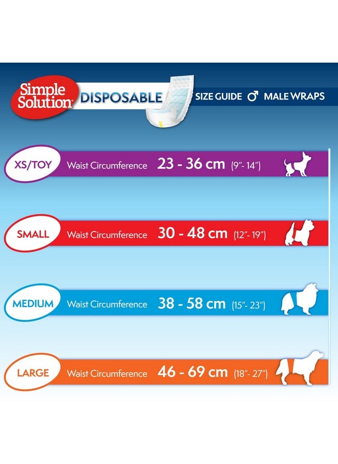 Simple Solution Simple Solution Disposable Dog Diapers Wraps for Male Dogs, True Fit, Absorbent, Leak Proof with Wetness Indicator, Puppy and Doggie Diaper for Peeing, For Medium Pets, 15 - 23 Inch Waist, 30 Count  - Image 2