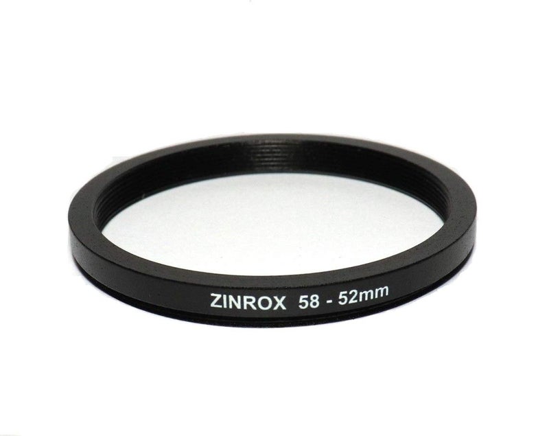 ZINROX® 58-52mm Step Down Lens Filter Adapter Ring - Set of 1 Piece - Allows You to Fit Smaller Size Lens Filters on a Lens with a Larger Diameter - Size : 58-52mm - Image 1
