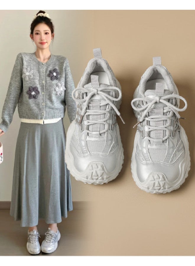 ZHR Lightweight And Versatile】fashionable Platform Chunky Sneakers, Spring And Autumn Outdoor Casual Sports Shoes For Women, Hiking Shoes Women's Footwear - Image 1