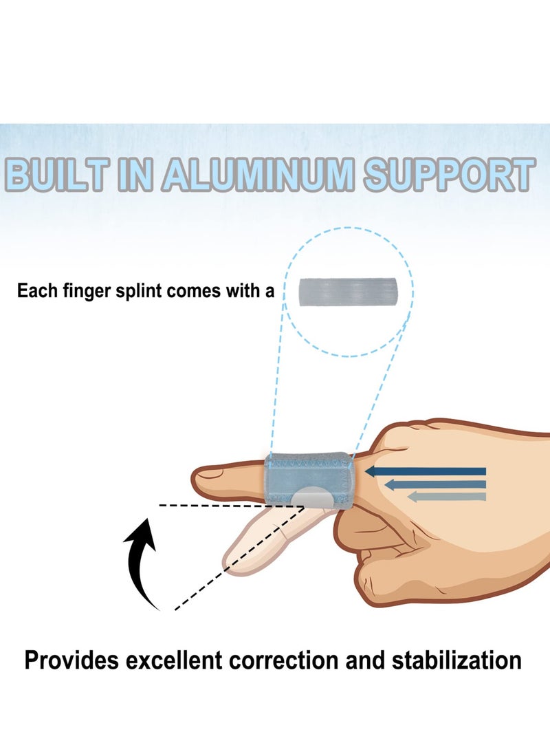 Generic 5pcs Finger Splint, Adjustable Trigger Finger Splints Brace Kit, Finger Straightener for Fracture/Knuckle Immobilization/Arthritis, Fits Thumb/Middle Finger/Ring Finger/Index Finger/Little Finger  - Image 3