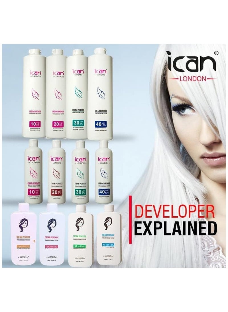 iCan London ICAN LONDON PROFESSIONAL CREAM PEROXIDE 10 VOLUME 3% 1000 ML (1 LITRE)  - Image 2