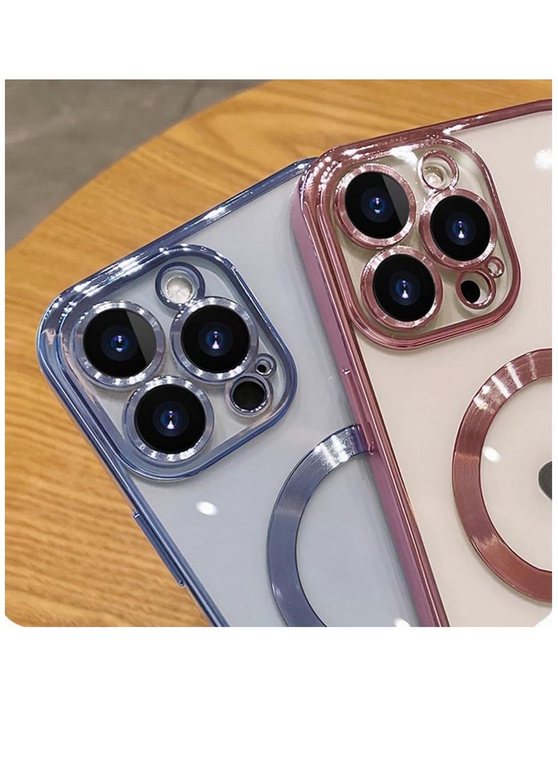 Raxoom Magnetic Case for iPhone 15 Pro Max Case [Compatible with MagSafe] Full Camera Protection Clear Plating Luxury Cover for Women Men Soft TPU Bumper Drop Protective Phone Case (6.7"),Pink - Image 5