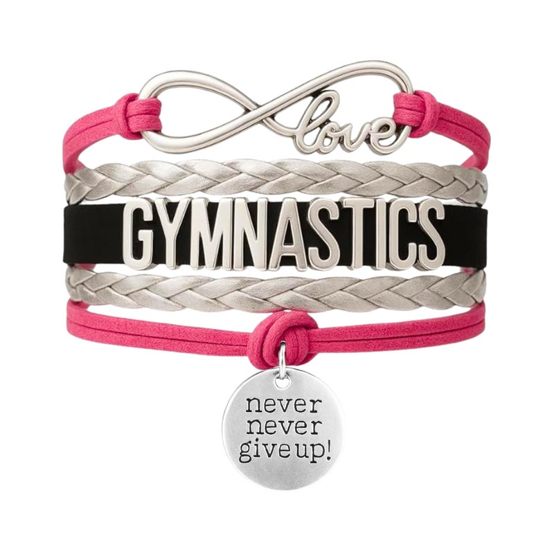 Infinity Collection Gymnastics Bracelet- Never Give Up Gymnastics Bracelet- Gymnastics Jewelry For Gymnast - Image 1